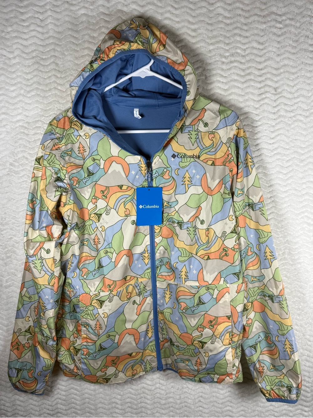 Columbia Kids' Multicolor Hooded Swim Jacket - Pastel Nature Print. Reversible 🧡